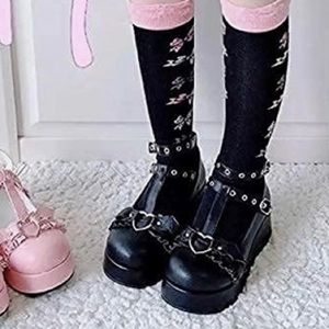 EUC Faux Leather Goth Punk Maryjane Platform Shoes